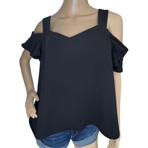 TopShop Black Professional Babydoll Tank Top With Exposed Shoulder